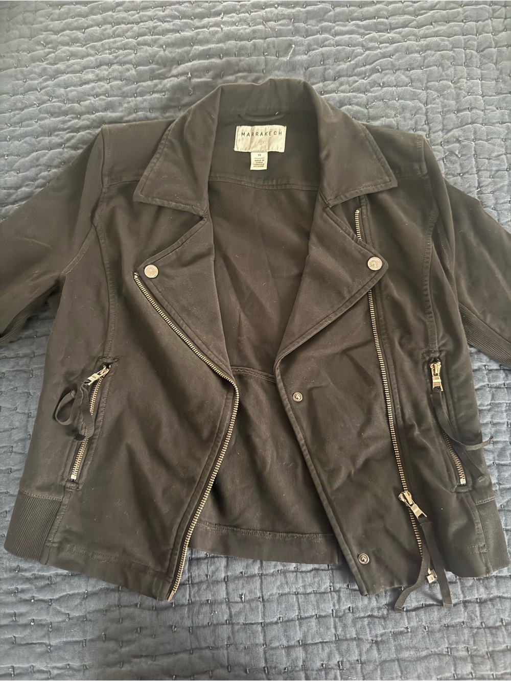 Anthropologie/ Marrakech Black Moto Zip Jacket - Women XS